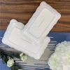 European-style creative pure white ceramic rectangular plate, restaurant steamed fish plate, baking plate, Western food plate, sushi plate, fruit plate, 12 inches Item Picture